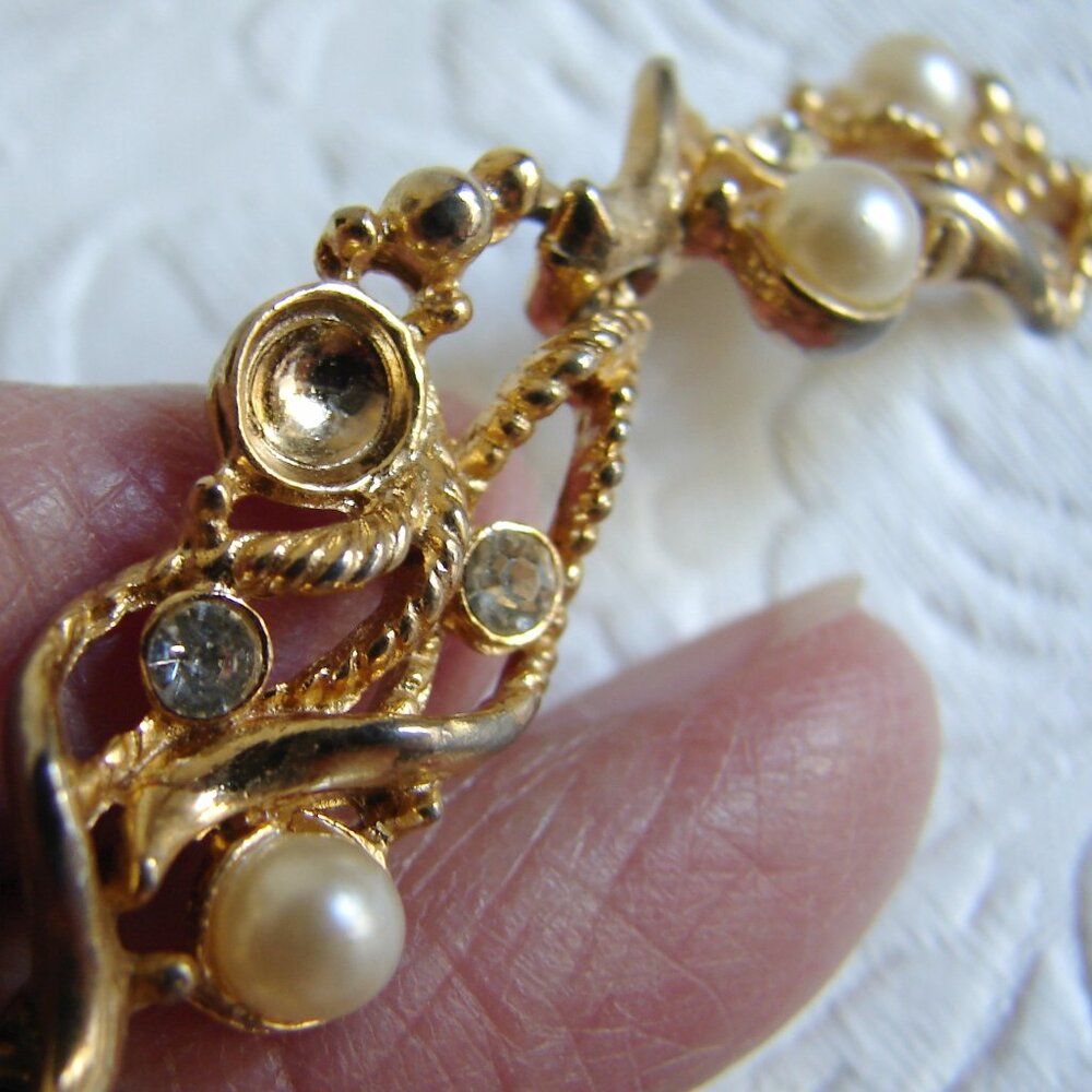 Vtg 1950-60s Rhinestone/Pearl Choker NECKLACE Lot for Repair or Upcycle E74 - Picture 16 of 16